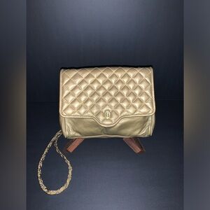 Ganson vintage purse, gold quilted outside with unique chain